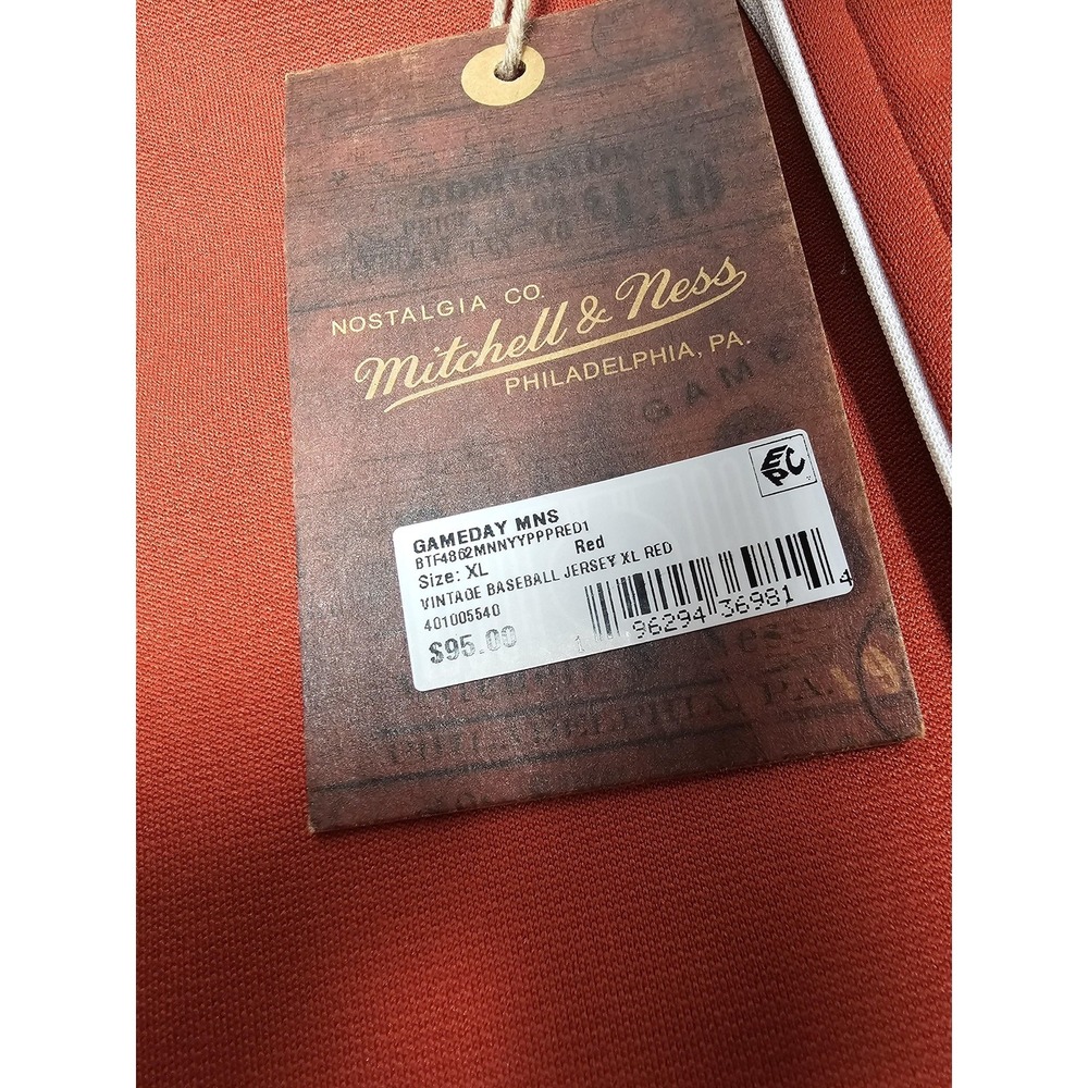 Mitchell & Ness Baseball Jersey Mens XL Red Gameday Button Front Raglan Piped - Picture 5 of 12